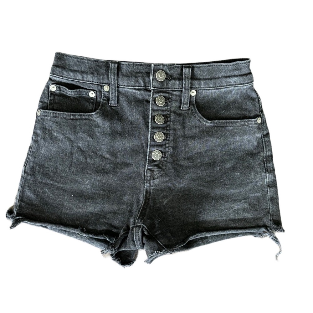 Madewell high waisted black denim shorts